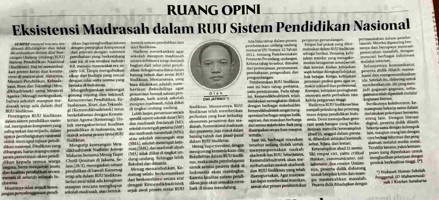 Mempertahankan Eksistensi Madrasah Berkemajuan