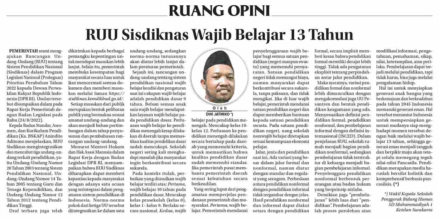 Wajib Belajar 13 Tahun menjadi salah satu fokus utama dalam mewujudkan pemerataan akses pendidikan yang bermutu