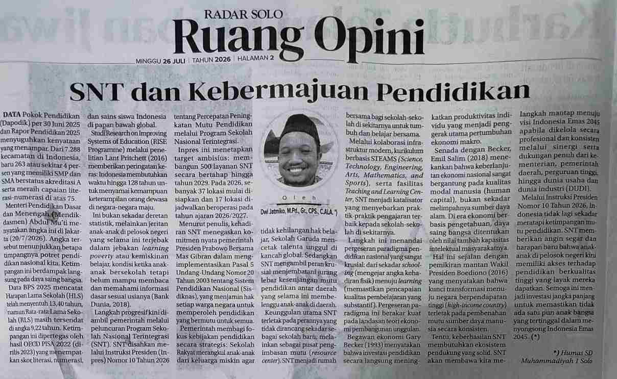 Kehadiran SNT mungkin menimbulkan pertanyaan. Untuk apa lagi menghadirkan model sekolah baru ketika sebelumnya sudah ada Sekolah Rakyat dan Sekolah Garuda?