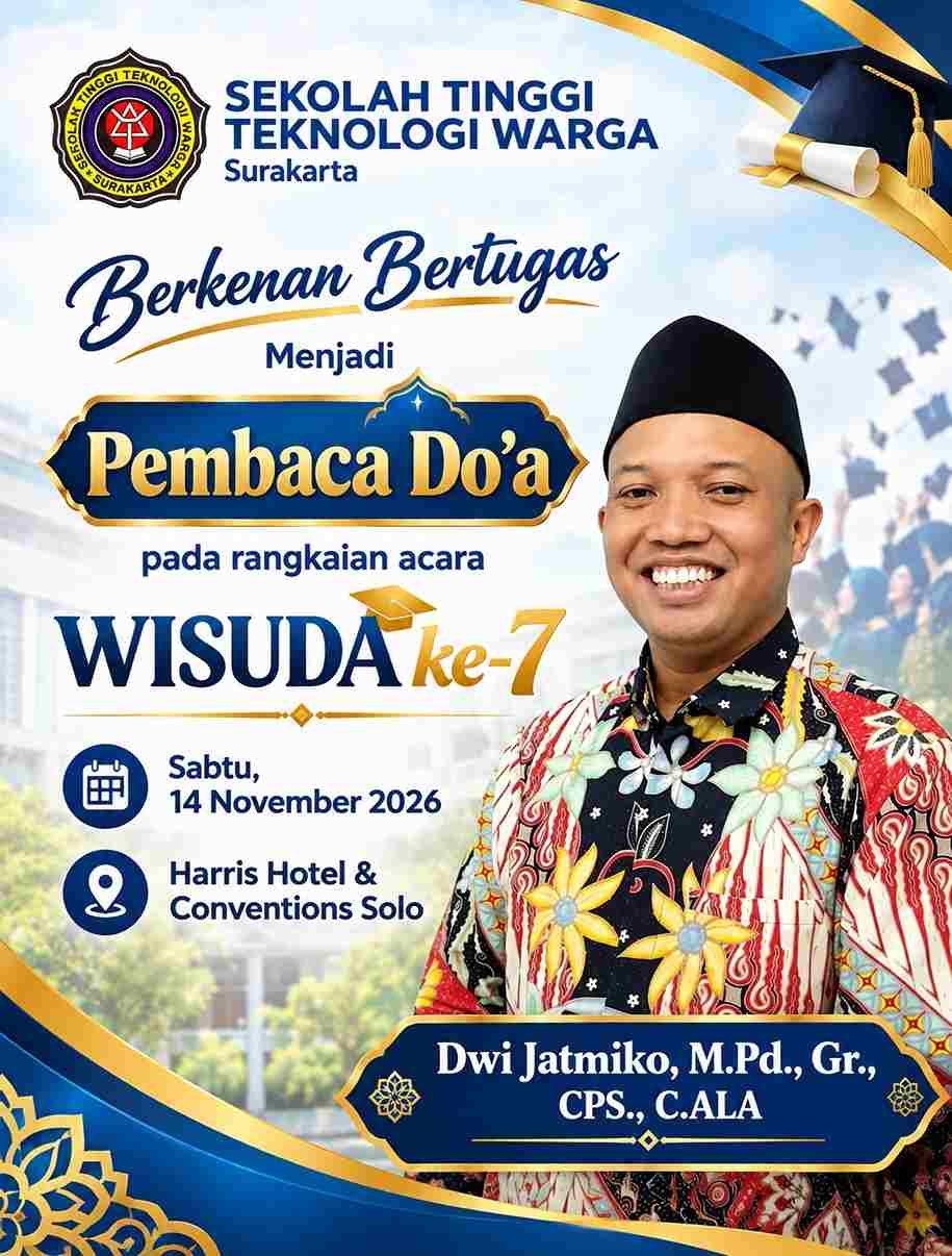 STT Warga Surakarta memiliki kontribusi besar dalam pemenuhan sumber daya manusia (SDM) yang berkompeten
